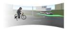 A mockup of the VR element of the study on how eHMIs could help cyclists understand the intentions of self-driving cars in the future